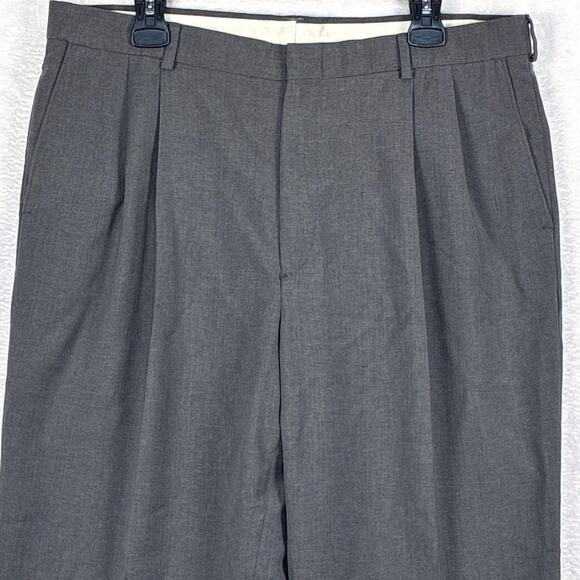 VTG Levis Travelers Dress Slacks Mens 36x30 Gray Wool Blend Preppy Pleated 90s - Picture 2 of 12